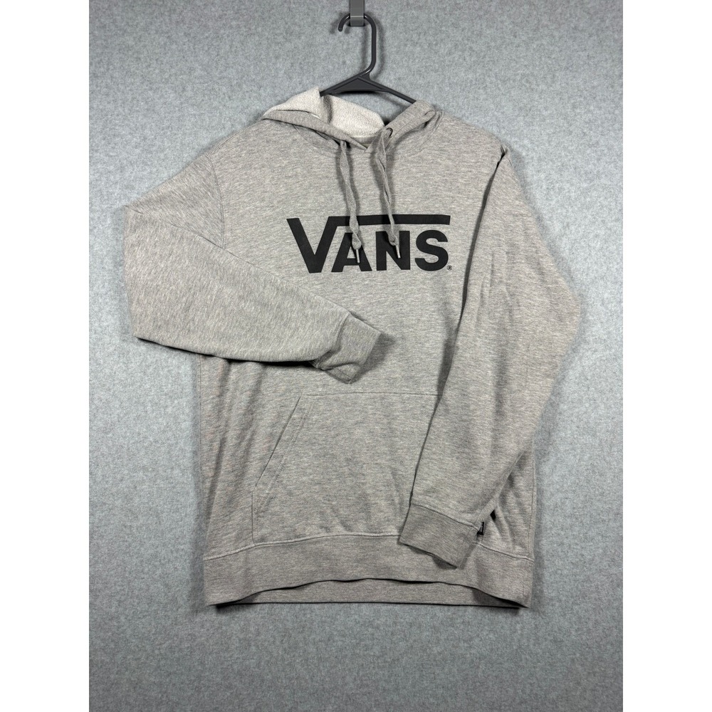 Vans Off The Wall Hoodie Mens Small Gray Black Logo Pullover Sweatshirt S 0262 - Picture 6 of 9